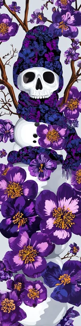 Free printable Christmas bookmarks of a skeleton style snowman